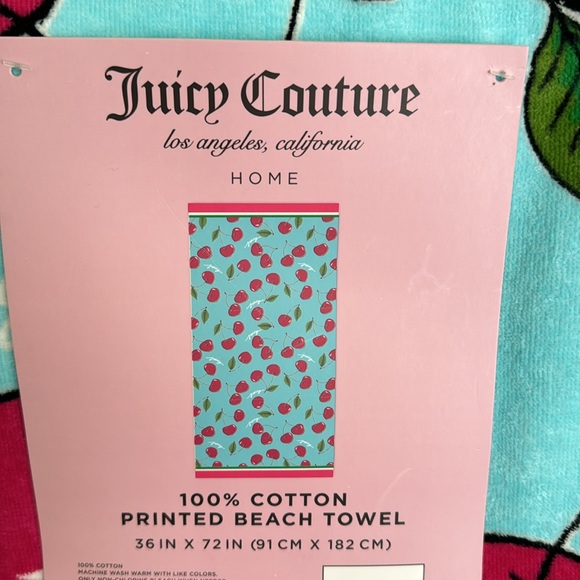 Juicy Couture Cherry Beach Towel  6' Long - NWT - Picture 2 of 5